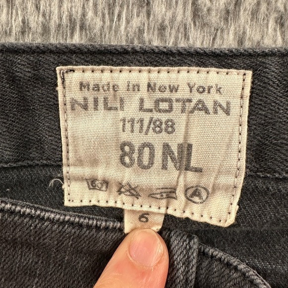 Nili Lotan Jeans Womens 6 Gray Skinny Ankle Zipper Knee Panel Stretch - Picture 6 of 15
